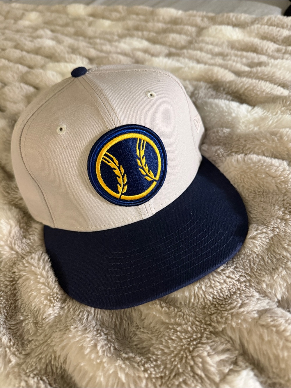 Milwaukee Brewers 7 3/8 MENS: Navy and Cream Baseball Cap with Embroidered Crest